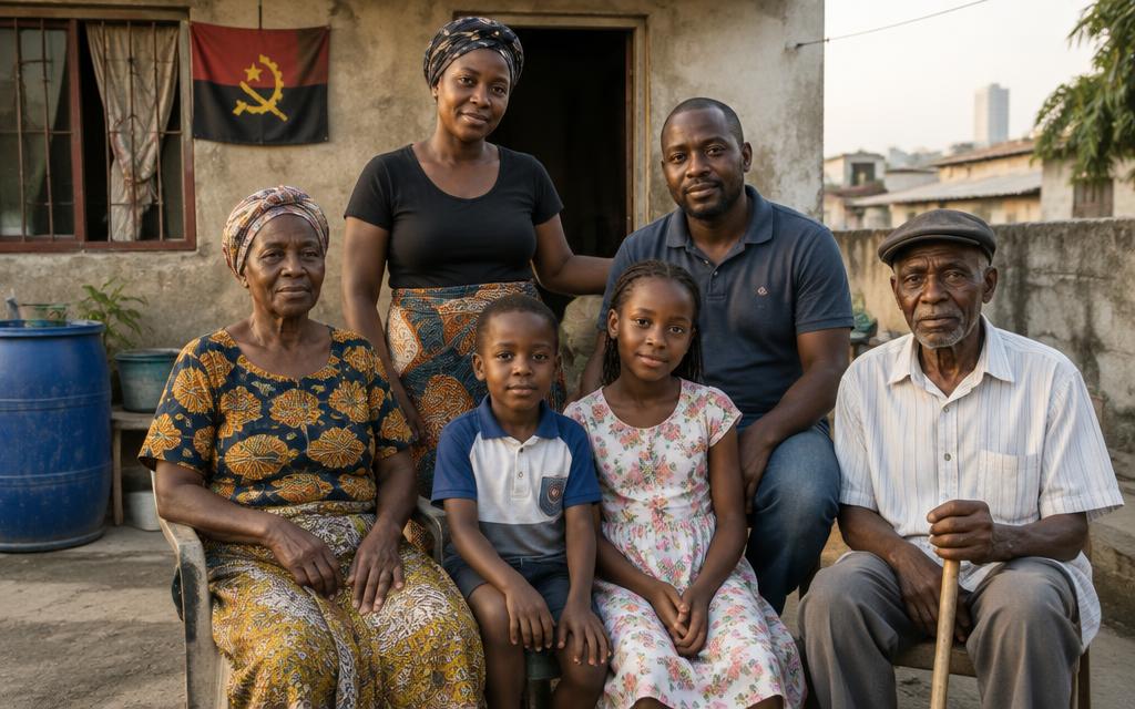 Foto de grupo familiar multigeracional em Angola